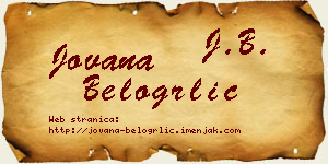 Jovana Belogrlić vizit kartica
